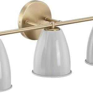 DESIGNERS FOUNTAIN Biba 3-Lights Vanity Light Fixture, 24 Inch Wall Mount Sconce For Bathroom, Bedroom Or Mirror, Brushed Gold, D287M-3B-BG
