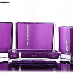 Bathroom Accessories Set, Bathroom Designer 5-Piece Bath Accessory Set Decorative Bath Accessory Kit With Toothbrush Holder Dish Toothbrush Cup Dispenser Gargle Cup