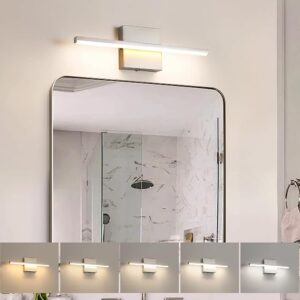 Modern Bathroom Vanity Light 16 Inch, Dimmable 5CCT LED | 14W Brushed Nickel Bathroom Light Fixture Over Mirror, Wall Sconce Lighting For Restroom Mirror Farmhouse