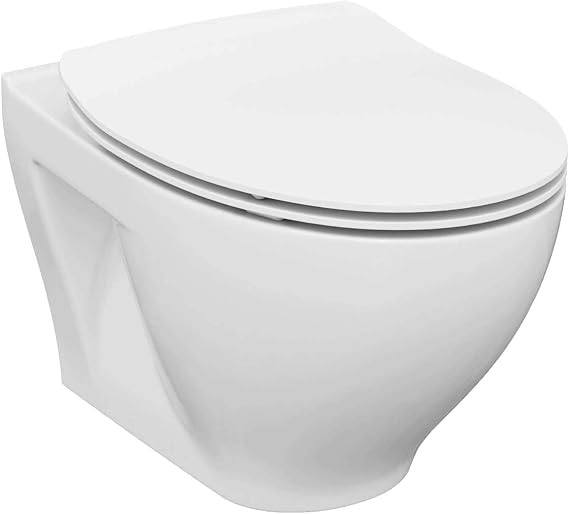 Vogue In-Wall Toilet Combo Set - 20" Toilet Bowl With Soft-Close Seat, Tank And Carrier System, Push Buttons Included.