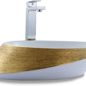 LUXURY VESSEL OVAL 20 X 15 BRUSHED GOLD