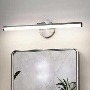 KAISITE Bathroom Light Fixture Over Mirror 22IN Brushed Nickel Vanity Lighting Fixture Dimmable LED Vanity Light Rotatable Modern Bathroom Light Bar 18W 3000K