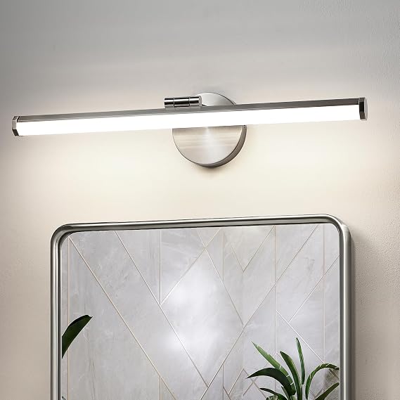 KAISITE Bathroom Light Fixture Over Mirror 22IN Brushed Nickel Vanity Lighting Fixture Dimmable LED Vanity Light Rotatable Modern Bathroom Light Bar 18W 3000K