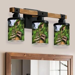 Bathroom Light Fixture, Modern Bilbo Baggins Home Garden Set New Zealand 3-Light Vanity Lights With Clear Glass Shade, Wall Sconces For Mirror, Living Room, Hallway