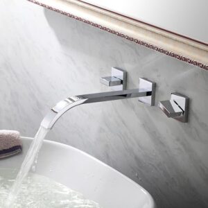 Lightinthebox Two Handle Widespread Flexble Wall Mounted Bathroom Vessel Sink Lavatory Faucet Chrome Finish Spout Bathtub Mixer Taps Bath Shower FaucetsShower System Widespread Waterfall Faucets