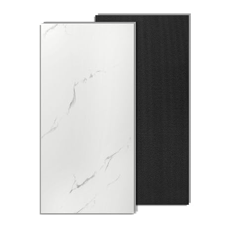 Art3d Marble Textured Click-Lock Vinyl Floor Tiles 12-Pack, 24x12 Inch Floor Planks Waterproof Flooring For Living Room, Kitchen, Basement, Ideal For New Home Buyers & Future Movers, White Marble