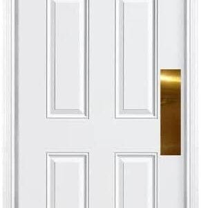| Door Push Plate – Magnetic Mount (for Steel Doors) – Multiple Sizes & Finishes (Shiny Brass, 4 X 16)