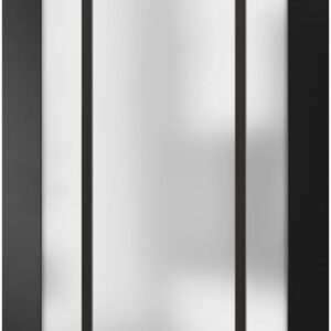 Slab Barn Door Panel Frosted Glass Lite | Planum 2112 Matte Black | Sturdy Finished Modern Doors | Pocket Closet Sliding -36″ X 96″