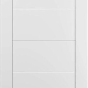 SARTODOORS Slab Barn Door Panel 18 X 80 | Quadro 4115 White Silk | Sturdy Finished Wooden Modern Doors | Pocket Closet Sliding