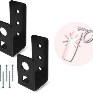 SecurityMan Door Barricade Brackets Black & Personal Alarm Keychain Pink Heavy Duty 2×4 Door Security Brackets + 130dB Self-Defense Siren With SOS Light Home & Personal Safety Kit