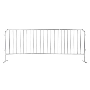 IDEALHOUSE Heavy Duty Galvanized Steel Interlinked Safety Barricade | Removable Flat Feet Base Durable, Weather-Resistant, Portable For Crowd Control, Construction, Parking, Events