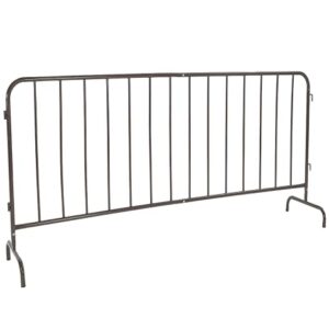 Interlocking Steel Barricade, 8.5 Ft. Heavy-Duty Metal Barricade With Removable Bridge Feet, Tool-Free Assembly, Rust-Proof Powder Coated, For Outdoor Event Crowd Control And Construction