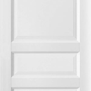 3-Panel Slab Barn Door | Lucia 31 White Silk | Sturdy Finished Wooden Kitchen Pantry Shaker Doors | Pocket Closet Sliding-18 X 80″