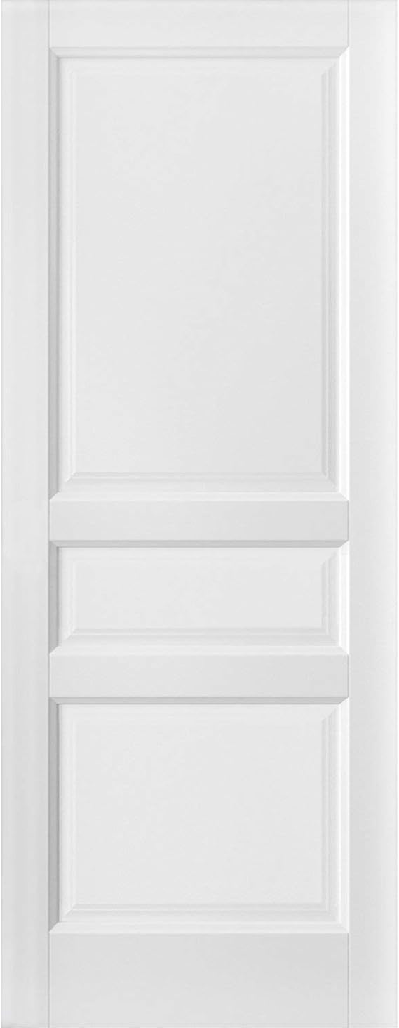 3-Panel Slab Barn Door | Lucia 31 White Silk | Sturdy Finished Wooden Kitchen Pantry Shaker Doors | Pocket Closet Sliding-18 X 80"