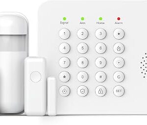 PGST Home Security Alarm System,Wireless Home Security Systems With DIY Expandable Door Sensor,Motion Detector,4G GSM/Tuya App Alerts,Compatible With Alexa For Villa,Apartment (A02F-US-A)