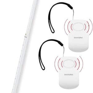 SECURITYMAN 2-in-1 Door Security Bar 1 Pack – White & Door Handle Alarm 2 Pack Heavy-Duty Iron Door Jammer & 130dB Vibration-Triggered Portable Alarm For Home, Travel, And Hotel Security
