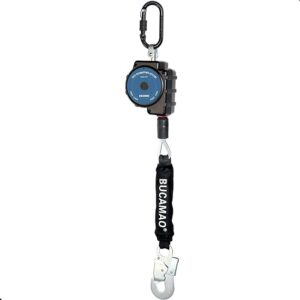 11FT Self Retracting Lifeline, BUCAMAO Steel Cable Retractable Lanyard | Swivel Top, Srl Fall Protection, Retractable Safety Lanyard, Safety Harness Yoyo, Yoyo De Seguridad Para Construccion