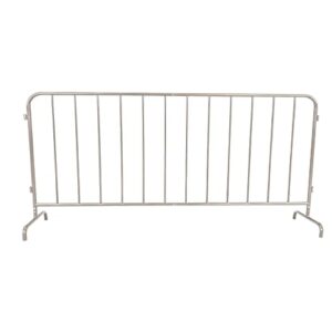 Interlocking Steel Barricade, 6 Ft. Heavy-Duty Metal Barricade With Removable Bridge Feet, Tool-Free Assembly, Rust-Proof Powder Coated, For Outdoor Event Crowd Control And Construction
