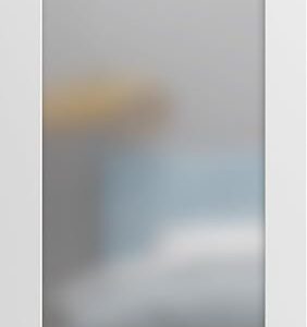 Slab Barn Door Panel Frosted Glass Lite | Planum 2102 White Silk | Sturdy Finished Modern Doors | Pocket Closet Sliding