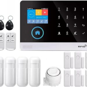 Alarm System For Smart Home Burglar Security GSM/4G Home Alarm Kit With Siren PIR Motion Sensors Remote Controls Window/Door Sensors Tuya Smart Life App Control Wireless WiFi Wireless Alarm System