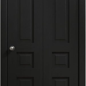Interior Sliding Closet Bi-fold Doors 84 X 96 Inches | Ego 5012 Painted Black Oak | Sturdy Tracks Moldings Trims Hardware Set | Wood Solid Bedroom Wardrobe Doors
