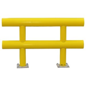 Ideal Shield Industrial Guardrail – 120″ X 42″ Heavy Duty Two Line Guardrail Protects Workers And Expensive Equipment, Withstands Forklift Hits