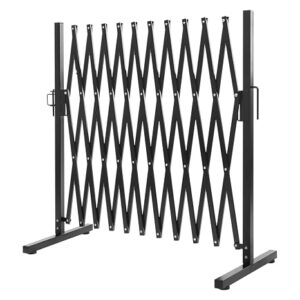Undercat Expandable Metal Barricade, 11FT Folding Security Gate, Flexible Fence Mobile Barrier Gate, Portable Safety Barrier, Black