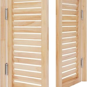 Swinging Doors Cafe Doors, Interior Solid Wood Swing Door, Indoor Premade Louvered Saloon Swing Door, Auto Close Bar Porch Entrance Counter Swinging Door