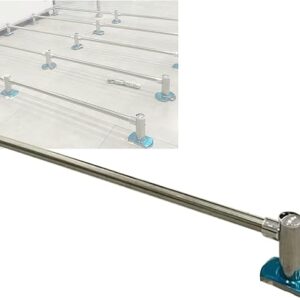 Supermarket Safety Corner Guard, Shopping Cart Guardrail Combination, Freezer Isolation Bar Aisle Divider, Warehouse Metal Guardrail(Silver-Double)