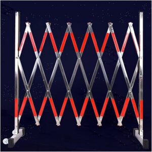 Stainless Steel Retractable Fence, Expandable Metal Barricade, Mobile Safety Barrier Gate, Garages Schools Malls Farmland Obstacle Guardrail, Traffic Fence(47.25×196.86×15.75in)