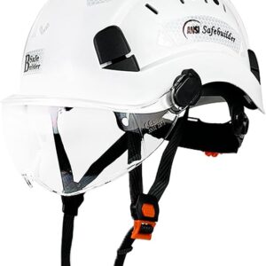 Construction Safety Helmet With Visor ABS Hard Hat Adjustable Ventilation Hardhats Industrial Work Head Protection For Men Certified ANSI/ISEA Z89.1