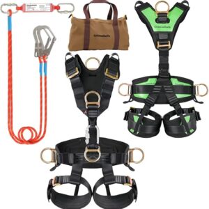 Safety Harness Fall Protection,Roof Harness Safety,Climbing Harness,Safety Harness For Construction,Upgraded Removable Cushion Bag And Rope(1 Pack