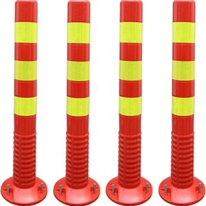 Traffic Cone Construction Cone Traffic Delineator Safety Barriers For Expressways/Parks/Parking Spots/Streets,30inch Tall 4 Pack Commercialle Caution Con,Red+ye,Red+Yellow