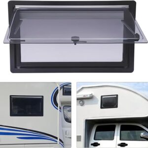 RV Exit Windows, RV Caravan Camper Van Hinged Push Out Window, External Push Out Window Vent Hatch For RV Window Replacement Easy Installation, Safe Exit, And Weather-Resistant,700x450mm