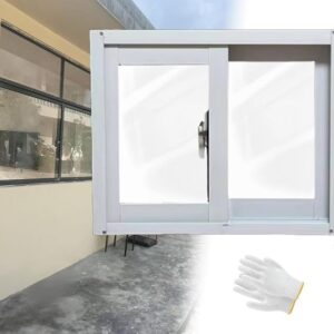 Replacment Basement Window House Sliding Window White Aluminum Frames Tempered Glass 20” 22” 26” 32” 35” 38” 40” Width Household Windows For Barns Shed Bathroom(White,20x10in)
