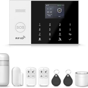 PGST Smart Home Security System,Wireless Home Alarm System With DIY Door Alarm Sensors,4G GSM/Tuya App Instant Alerts,Work With Google And Alexa,No Monthly Fee