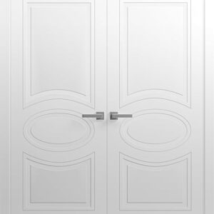 Mela 7001 | Double Swing Interior French Doors With Glass, MDF, Hardware Included, 36×80, White, Classic