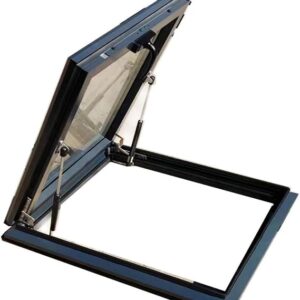 Roof Window, Aluminium Egress Skylight, Manual Venting Multi-Angle Roof Viewing Window, Sloped Flat Roof Lighting Well Window For Indoor Attic(58x78cm/22.8×30.7in)
