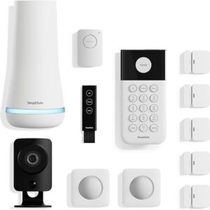SimpliSafe 12 Piece Wireless Home Security System W/HD Camera – Optional 24/7 Professional Monitoring – No Contract – Compatible With Alexa And Google Assistant, White