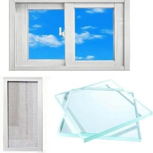39×36 House Replacement Windows, Aluminum Sliding Window With Screen And Tempered Glass, Small Basement Shed Chicken Coop Window, Transom Window For Bathroom Garage Shower White