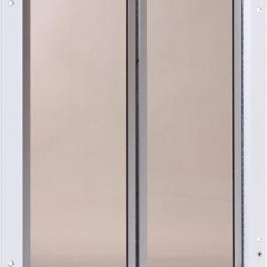Plexidor Performance Door Mount Pet Doors - With Lock And Key - Energy Efficient Two Panel - White