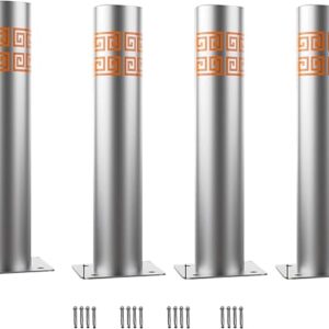 Steel Safety Bollard, Traffic Delineator Post, Safety Bollard Post, Driveway Security Posts Barrier, Security Posts For Construction Sites, Facility Management, Garage(Yellow,4pcs)