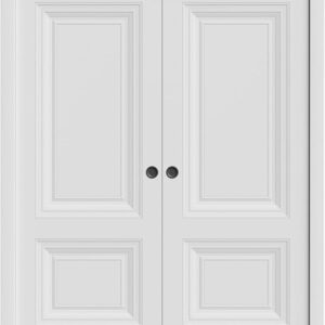 Sliding Double Pocket Doors 72 X 96 Inches | Base 7772 White | Kit Rail Hardware | Solid Wood Interior Bedroom Doors