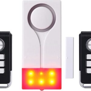 Door Window Alarm For Home Security Sensor Wireless Anti-Theft Burglar DIY Protection Ideal For Pool Garage Office Apartment And RV With 2 Remote Control