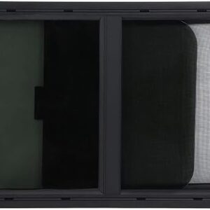 JEOZBM RV Window, 27.5X15.7In Aluminum Alloy Rounded Corners Window, Sealed Push Out Trailer Window Replacement With Screen For RV Vehicles