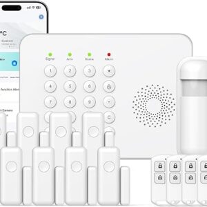 Wireless Home Security System WiFi/4G Home Alarm System With Phone APP Alert | Voice Control | No Subscription Fees | 24/7 Monitoring | Alexa Compatible