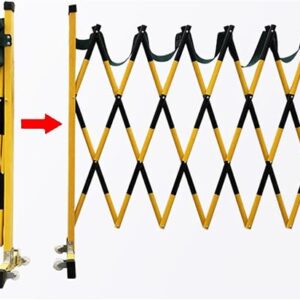 Retractable Safety Barrier For Doors – Extendable Metal Fence For Work Areas Garages Loading Docks – Easy To Move For Enhanced Security And Safety