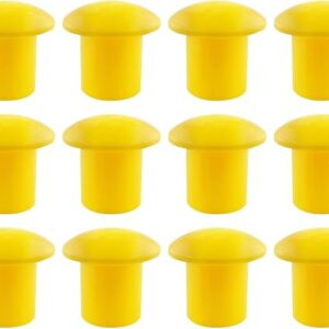 12pcs Plastic Reinforced Protective Cap Yellow Safety Mushroom Survey Rebar Cap For Diameter 10-25mm Reinforcement