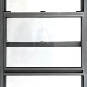 Shed Windows Aluminum Frame Vertical Sliding Window With Screen And Tempered Glass Vertical Replacement Window For Houses Bathroom Basement OutdoorGray,17x34in