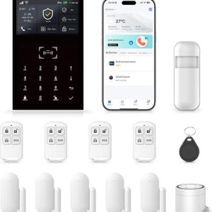 Home Security System With Instant Tuya App Alerts & WiFi+GSM/4G,Easy To Install WiFi/4G Alarm System With Instant Tuya App Alerts,Door And Window Alarms For Home,Compatible With Alexa,SOS Button